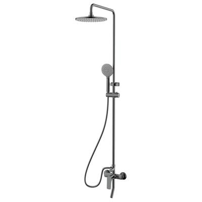 Milano Plus Brown Rain Shower Set Gun Metal Grey 