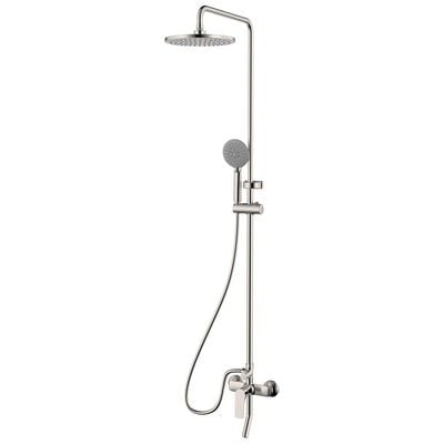 Milano Plus Brown Rain Shower Set Brushed Nickel