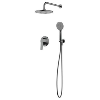 Milano Plus Brown 2 Way Concealed Bath Mixer Overhead Shower And Hand Shower Gun Metal Grey