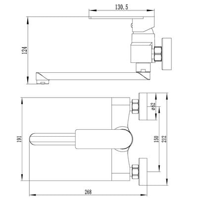 Milano Plus Thea Wall Mounted Sink Mixer