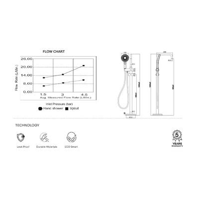 CM Euphoria Free Standing Bathtub Shower Mixer Chrome A1018A