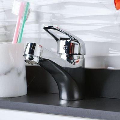 Milano Tarki Basin Mixer Tap with Pop Up Waste & Flexible Pipe