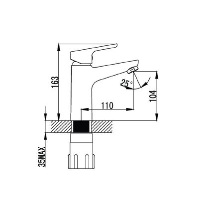 Milano Dallas Basin Mixer Tap with Pop Up Waste & Flexible Pipe