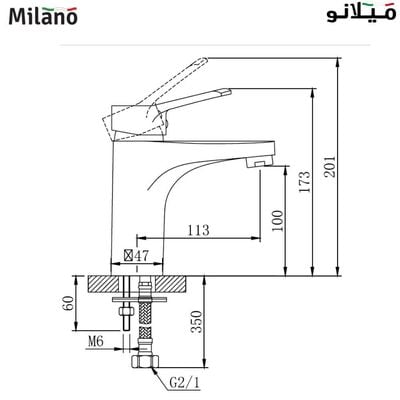 Milano Eco Diva Basin Mixer Tap Set with Pop Up Waste & Flexible Pipe