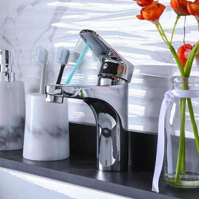 Milano Eco Diva Basin Mixer Tap Set with Pop Up Waste & Flexible Pipe