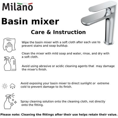 Milano Brick Black Basin Mixer With Click Pop Up Waste