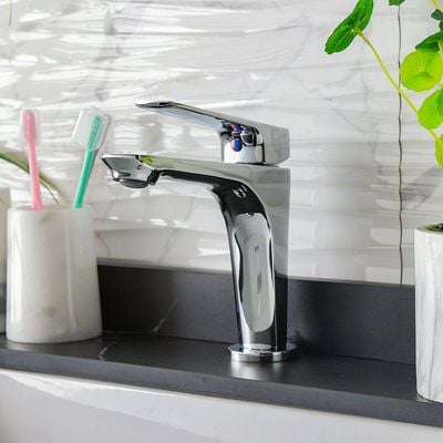 Milano Coral Basin Mixer With Click Pop Up Waste