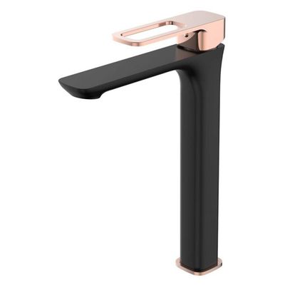 Milano Namz Tall Basin Mixer Blk/Rose Gold