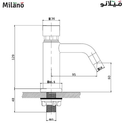 Milano Self Closing Tap Basin Mounted Tws 1313