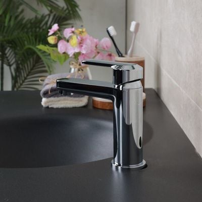 Milano Pia Basin Mixer Tap with Pop Up Waste & Flexible Pipe