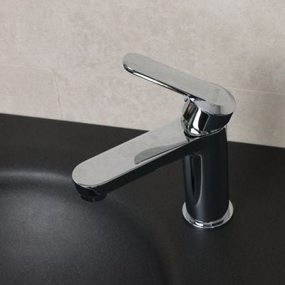 Milano Pia Basin Mixer Tap with Pop Up Waste & Flexible Pipe