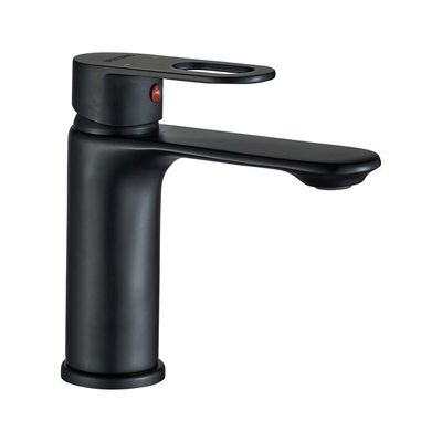Milano Dito Basin Mixer Tap with Pop Up Waste & Flexible Pipe - Matte Black