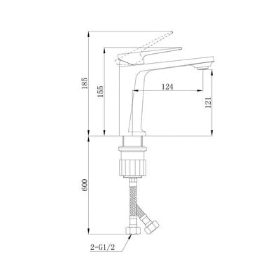 Milano Enzo Basin Mixer Grey Colort