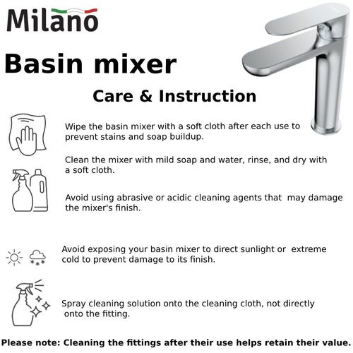 Milano Enzo Basin Mixer Grey Colort