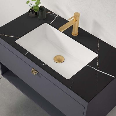 Milano Rexie Vanity Cabinet w/blk Porcelain Slab countertop