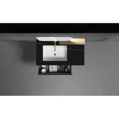 Milano Lyka Vanity Cabinet W/Frame Less Mirror,S/S Shelf  1000*500*412 Smoky Melamine 