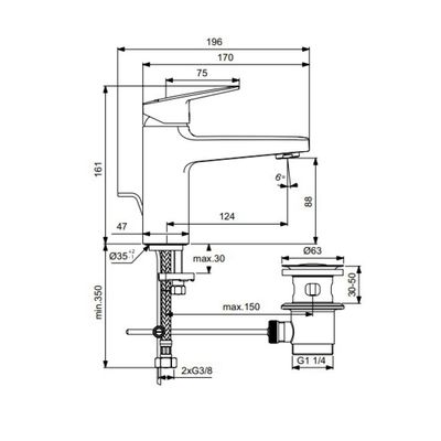 Is - Ceraflan Basin Mixer H90 Rmtd Bd227Aa