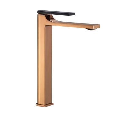 Milano Mila Art Basin Mixer Rose Gold W/Handle Matt Black