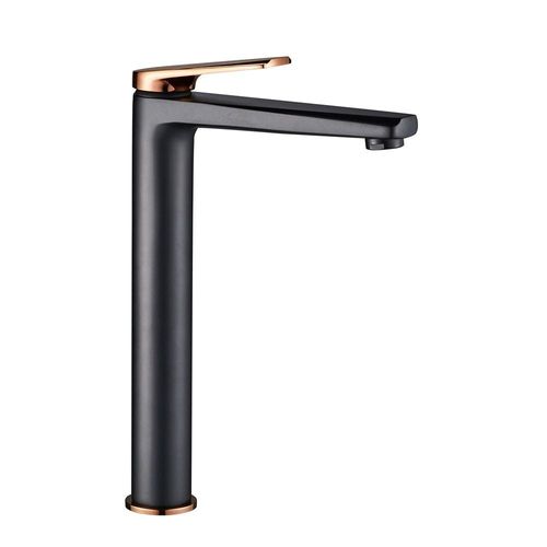 Milano Dulce Art Basin Mixer Rose Gold + Matt Black With Pop Up Waste -Made In China