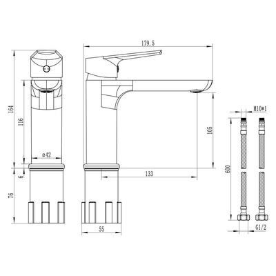 Milano Plus Bayz Plus Basin Mixer Chrome