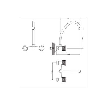 Milano Crown Plus Wall Mounted Sink Mixer