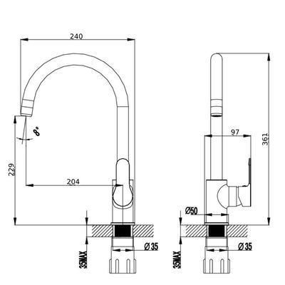 Milano Aliz Sink Mixer  (New )