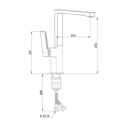 Milano Teriz Sink Mixer Matt Gold