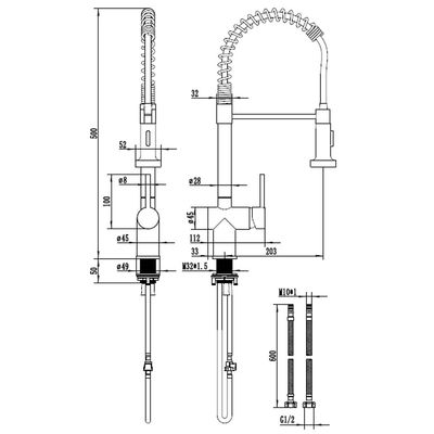 Milano Luke Sprin Gpull Out Sink Mixer