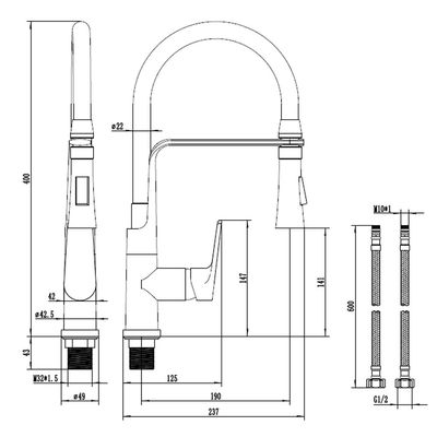 Milano Lucy Pull Out Sink Mixer