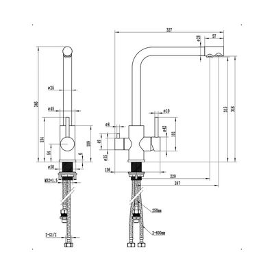 Milano Plus Cebu Sink Mixer W/ Filter Spout 