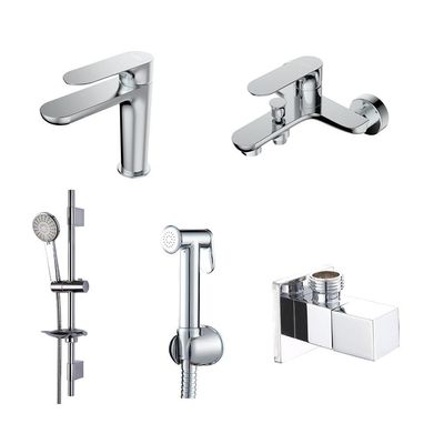 Milano Verdi Collection (Basin+Bath+Shattaf+Angle Valve+Kit)