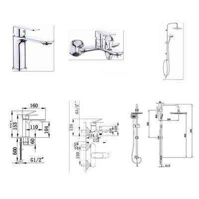 Milano Manila 3-in-1 Faucet Collection (Basin + Bath+ Shower Column)