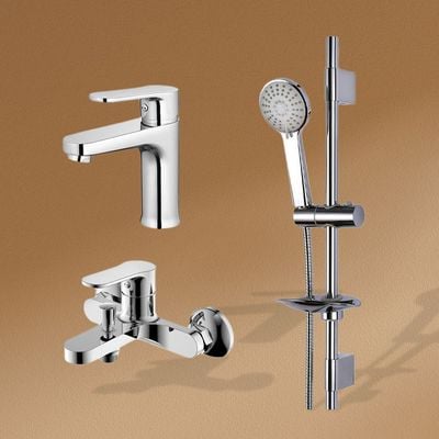 Milano Fira Collection Basin & Dame Mixerw/Shower Kit-Made في الصين (3pcs)