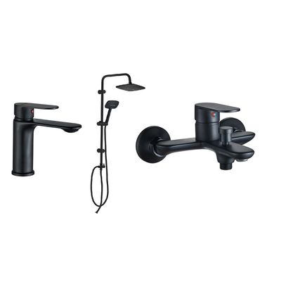 Milano Manila Collection 3 In 1 Matt Black (Basin +Bath+Shower Column)