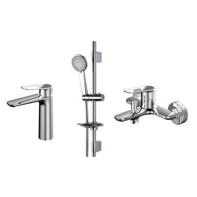 Milano Plus Sparkle Collection (Basin Mixer With Popup Waste+ Bath Mixer+ Sliding Shower Kit