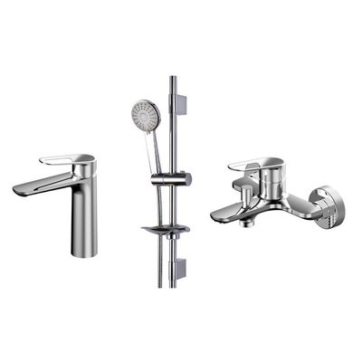 Milano Plus Sparkle Collection (Basin Mixer With Popup Waste+ Bath Mixer+ Sliding Shower Kit