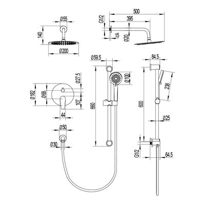 Milano Plus Bayz Plus Two Way Concealed Bath Shower Mixer Complete Set Chrome