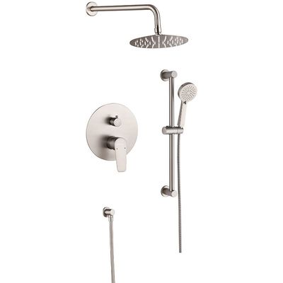 Milano Luxe Bayz Two Way Concealed Bath Shower Mixer Complete Set Brush Nickel