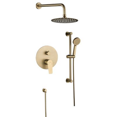 Milano Luxe Bayz Two Way Concealed Bath Shower Mixer Complete Set Matt Gold Color
