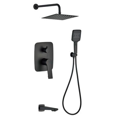 Milano Luxe Glow 3 Way Concealed Shower Mixer Complete Set Matt Black (Ck-25G53Gg)