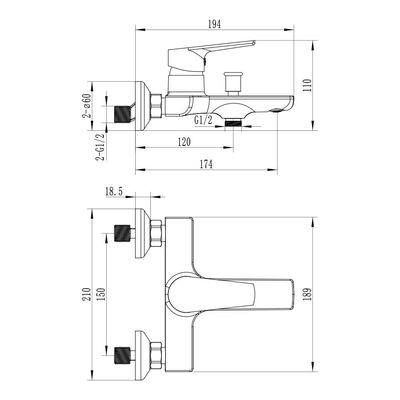 Milano Plus Bayz Plus Bath Shower Mixer Blk
