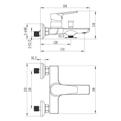Milano Plus Bayz Plus Bath Shower Mixer Matt Gold