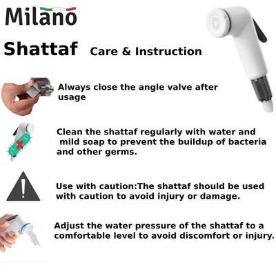 Milano Deluxe White Shattaf W/ Angle Valve