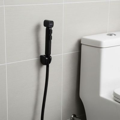 Milano Pelican Shattaf | Matt Black | Stylish Handheld Bidet Spray, Durable Matte Finish, Comfortable Grip, Bathroom Hygiene  | 3-Year Warranty