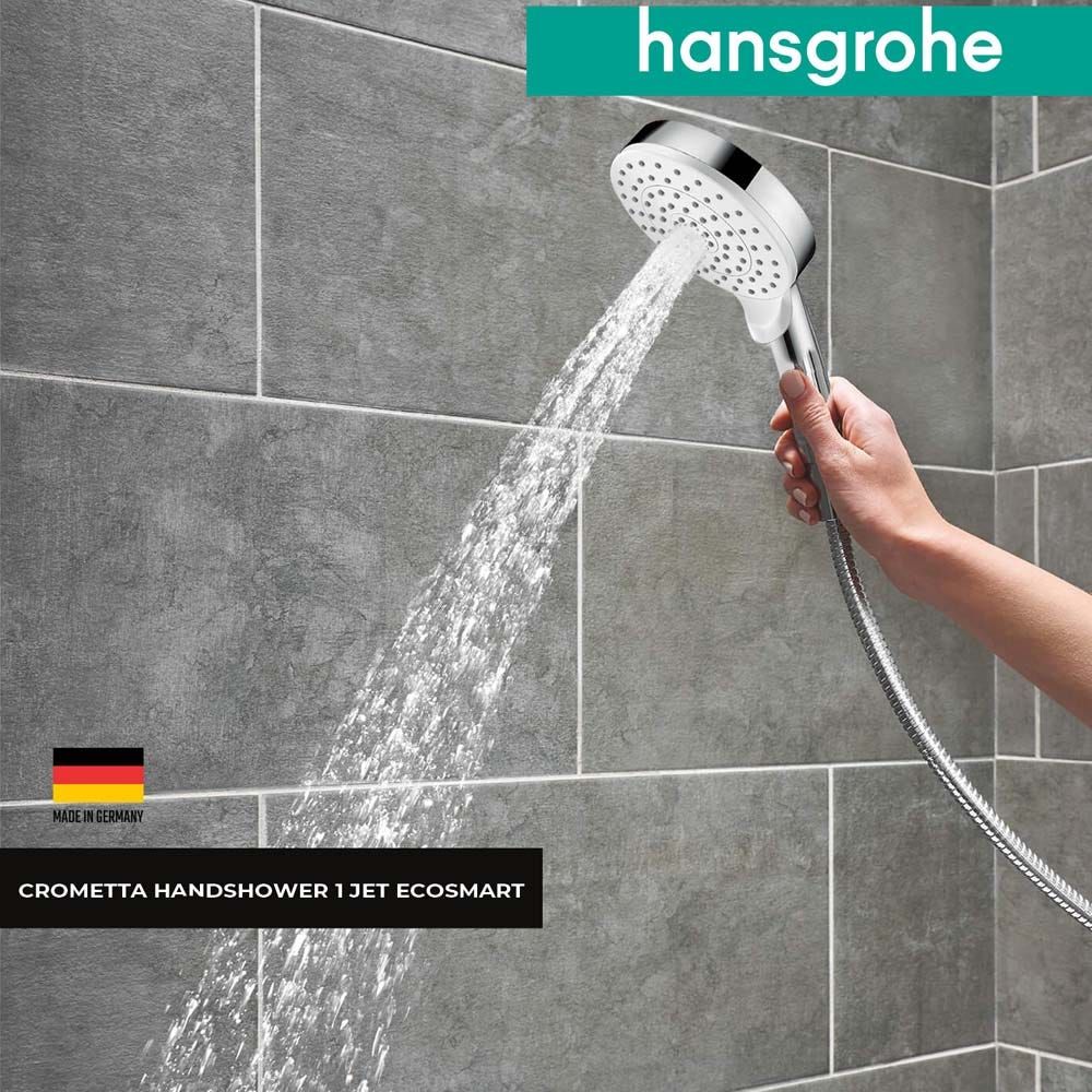 Buy Hansgrohe Crometta Handshower 1 Jet Ecosmart White Chrome Online