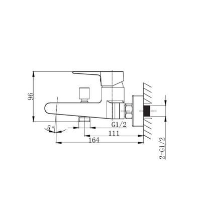 Milano Mac Bath Shower Mixer Tap with Hand Shower