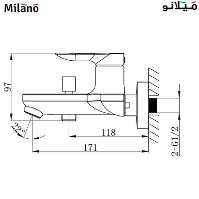 Milano Vifa Bath Shower Mixer Tap with Hand Shower