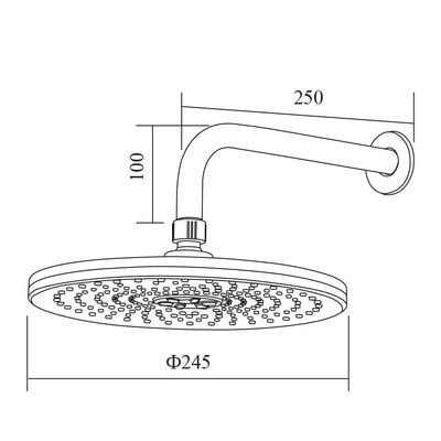 Milano Bonnie Overhead Shower With Arm