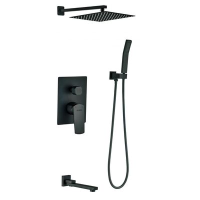 Milano Plus Yana Three Way Concealed Rain Shower Set Matt Black Color