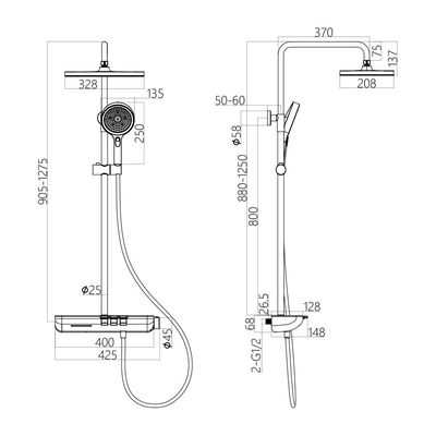 Milano Plus Dina 3 Way Function Shower Set Chrome C2107-3A